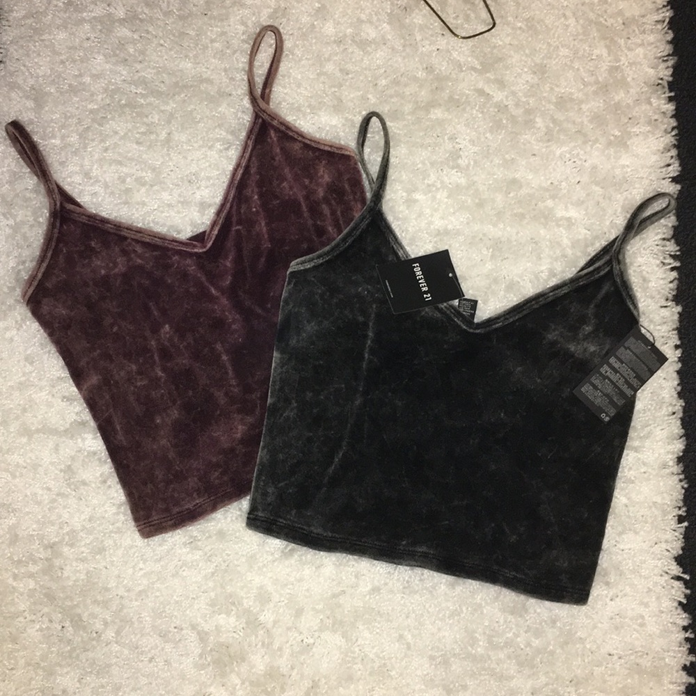 Crushed velvet crop tops